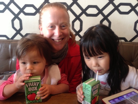 My beautiful sister-in-law Sasha, and the two Juice Box Cousins
